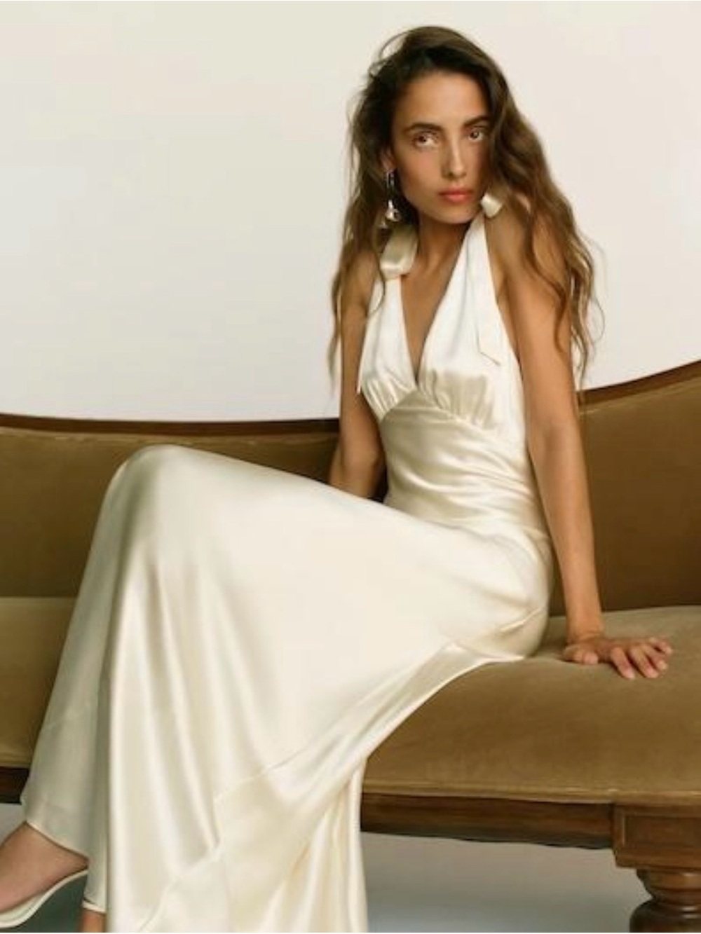 NWT NEW Reformation Pernille Silk Dress Ivory Bridal Wedding Gown Siz L - Picture 4 of 5